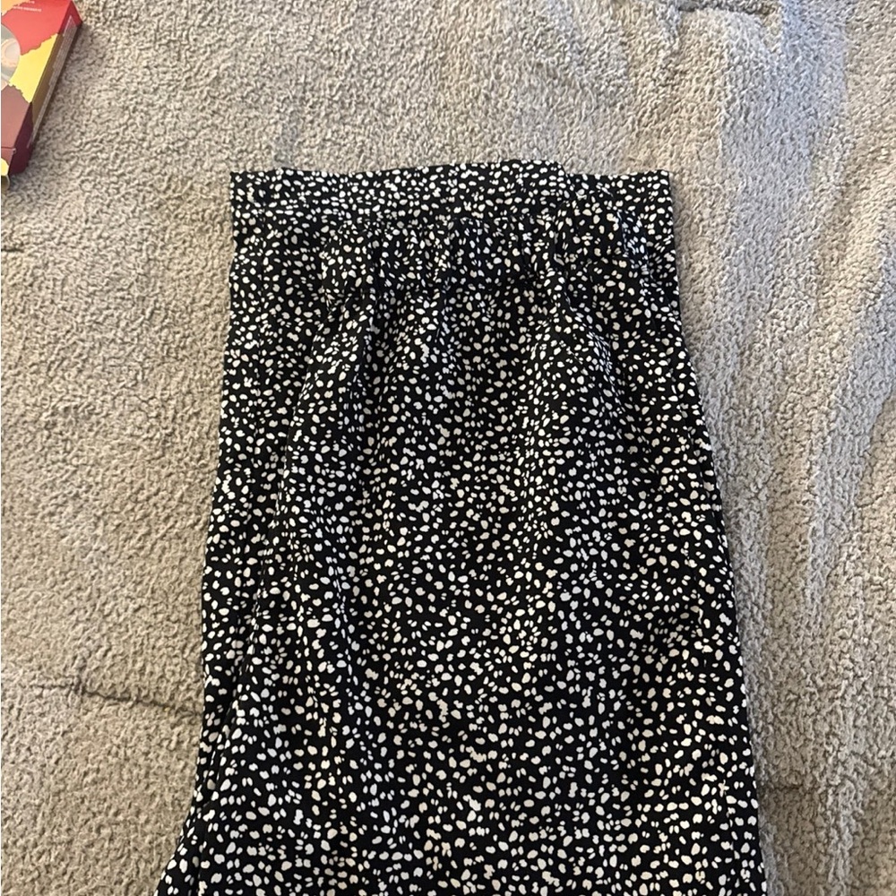 LOFT Black and White Wide Leg Pant
